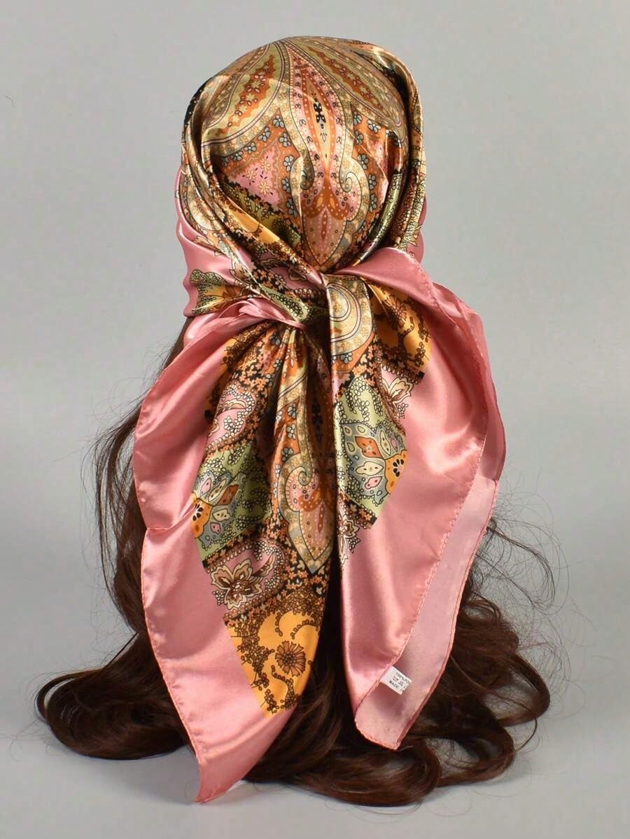 Face Scarf Mask - Écharpe tissée imprimée multicolore à motif