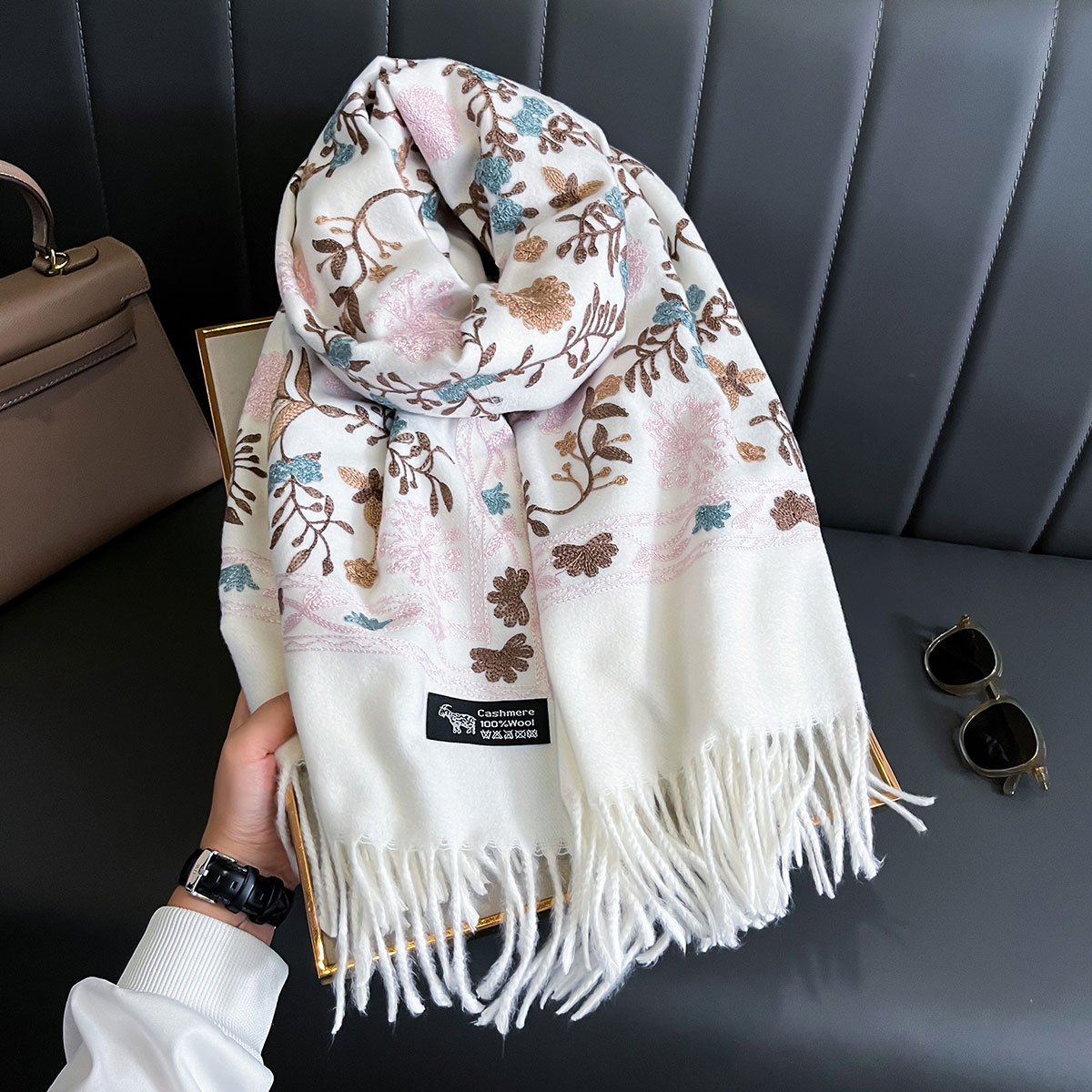 Woven Scarf Blanket - Écharpe chaude en cachemire pour femmes,