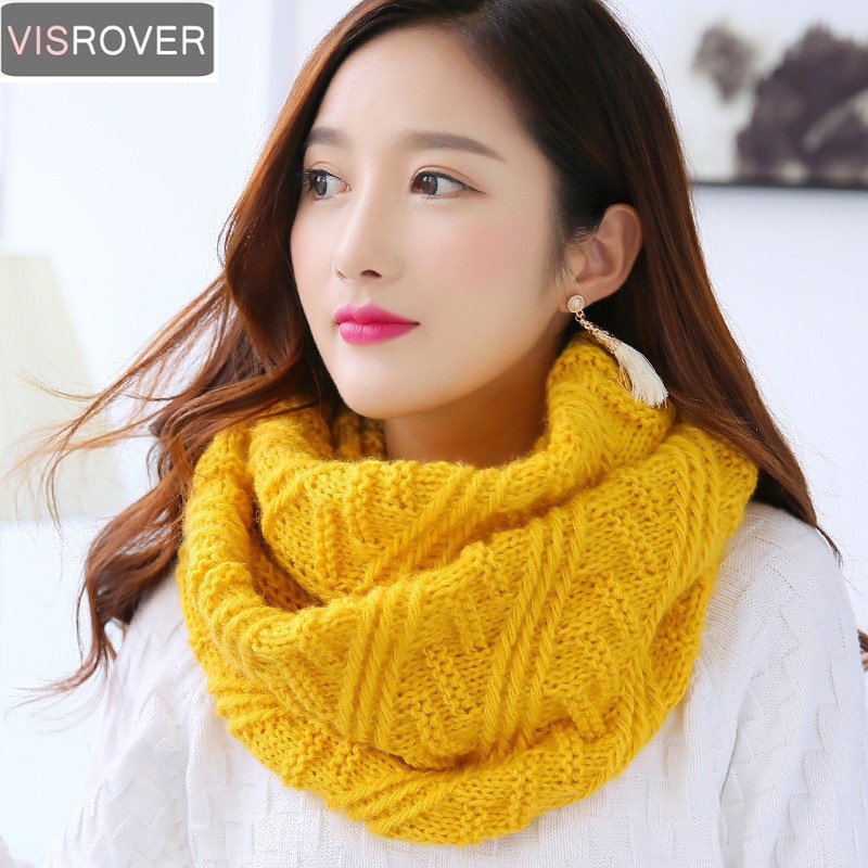Infinity Scarf Knit - VISROVER couleur foulards femmes hiver tricoté