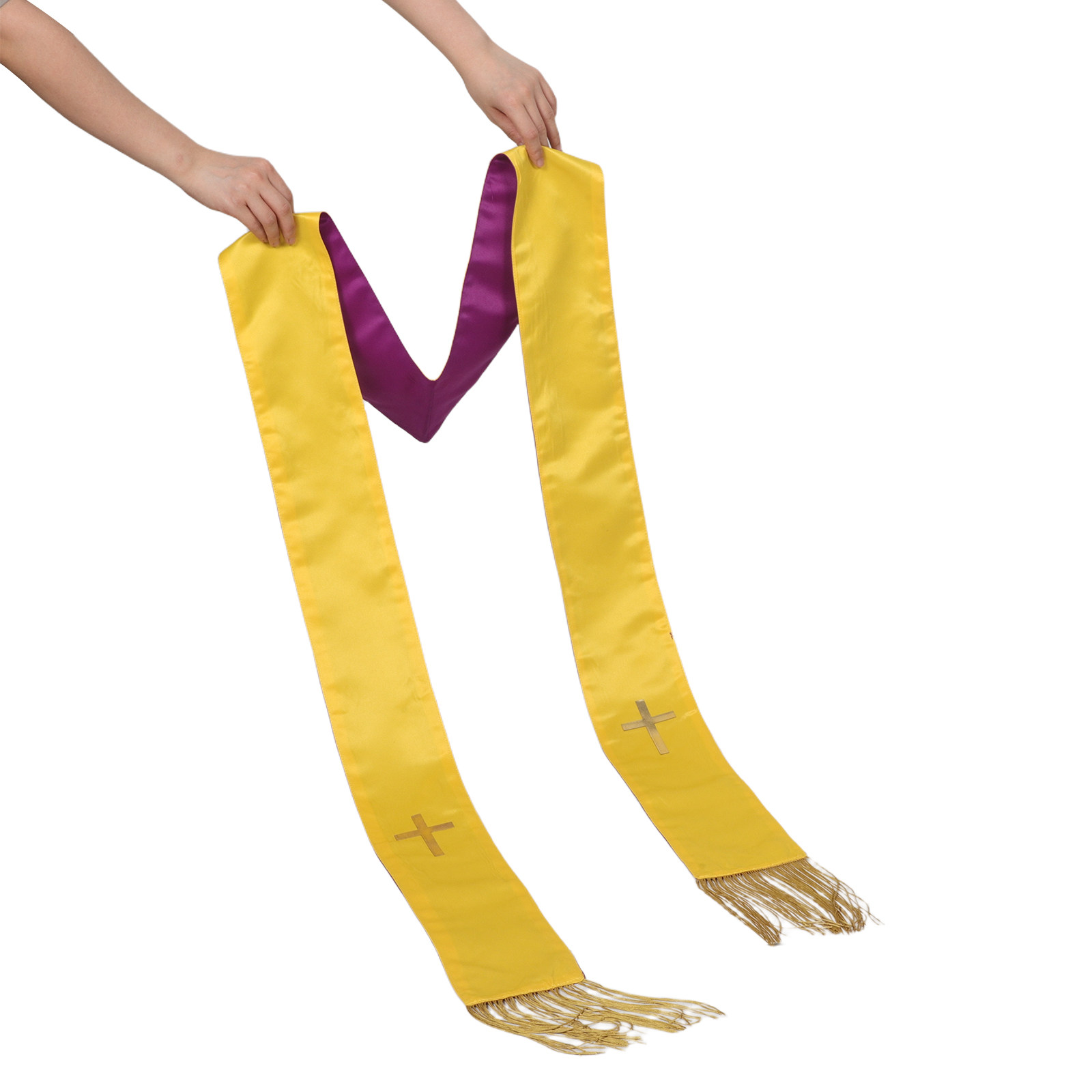Stole Wedding Shawl - Étole de Pasteur Brodé Réversible Bicolore