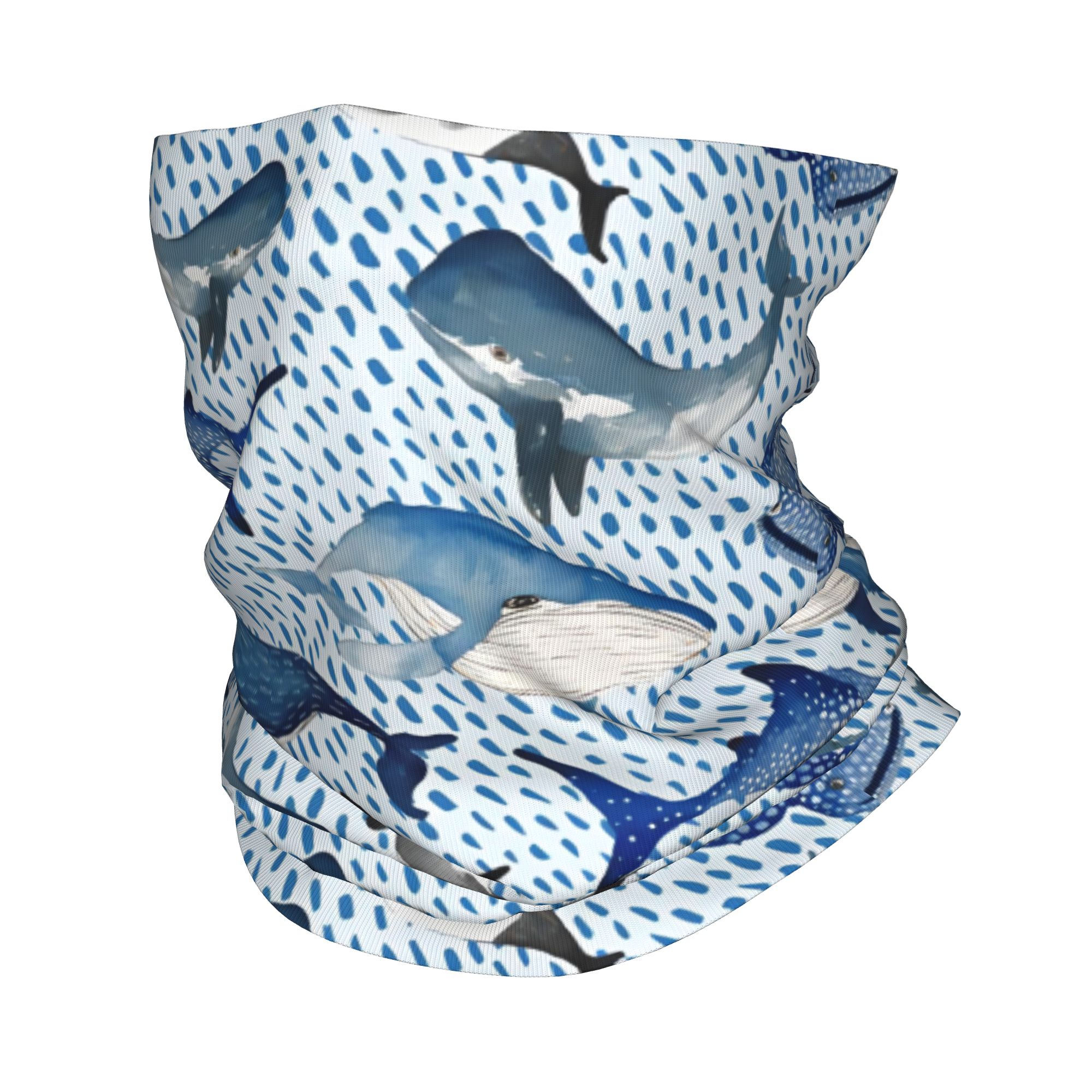 Neck Warmer Tube - Personnalisé bleu aquarelle requin hiver bandeau