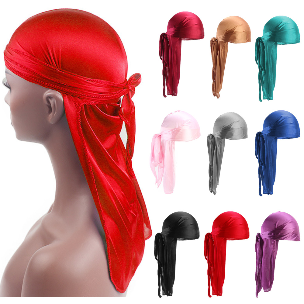 Bandana Doo Rag - Turban en Satin à Longue Queue