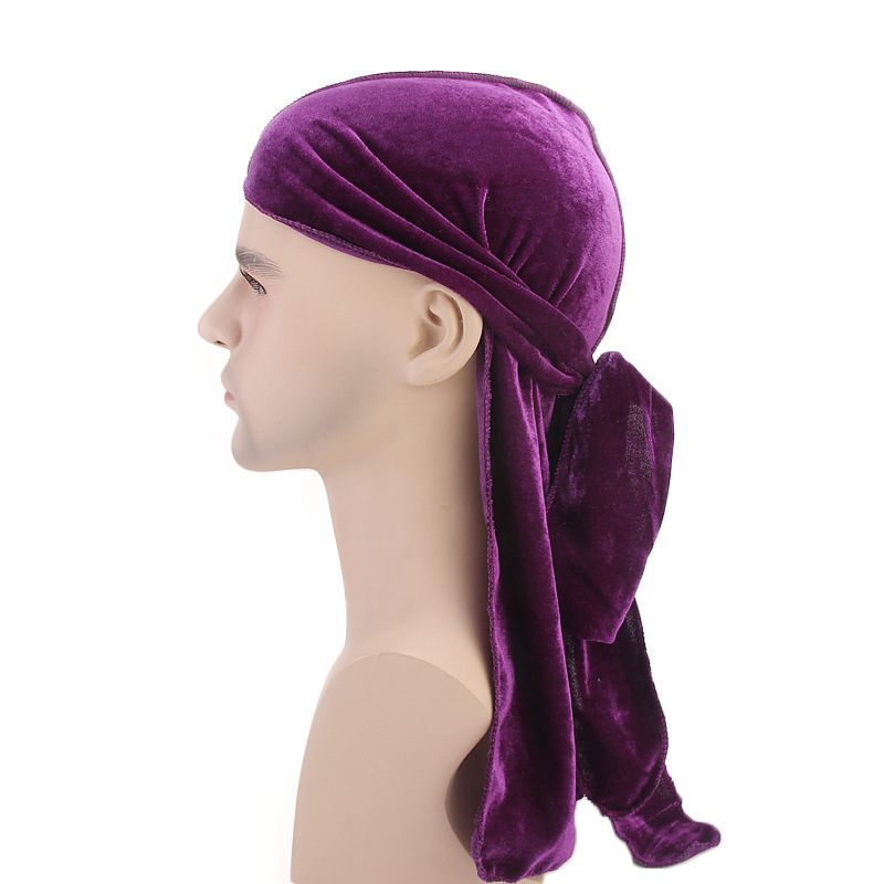 Bandana Doo Rag - Durag en velours pour hommes, Turban,