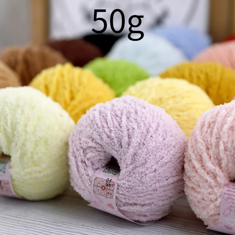 Woven Scarf Blanket - Fil en peluche courte 50g 70m,