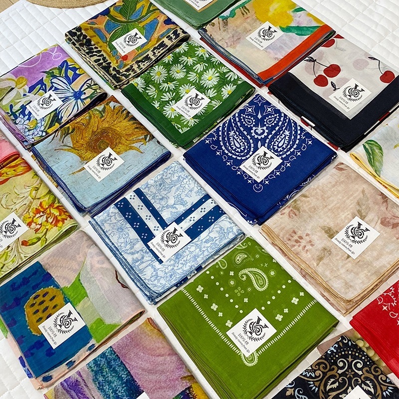 Bandana Cotton - Foulard carré 100% coton pour femmes,
