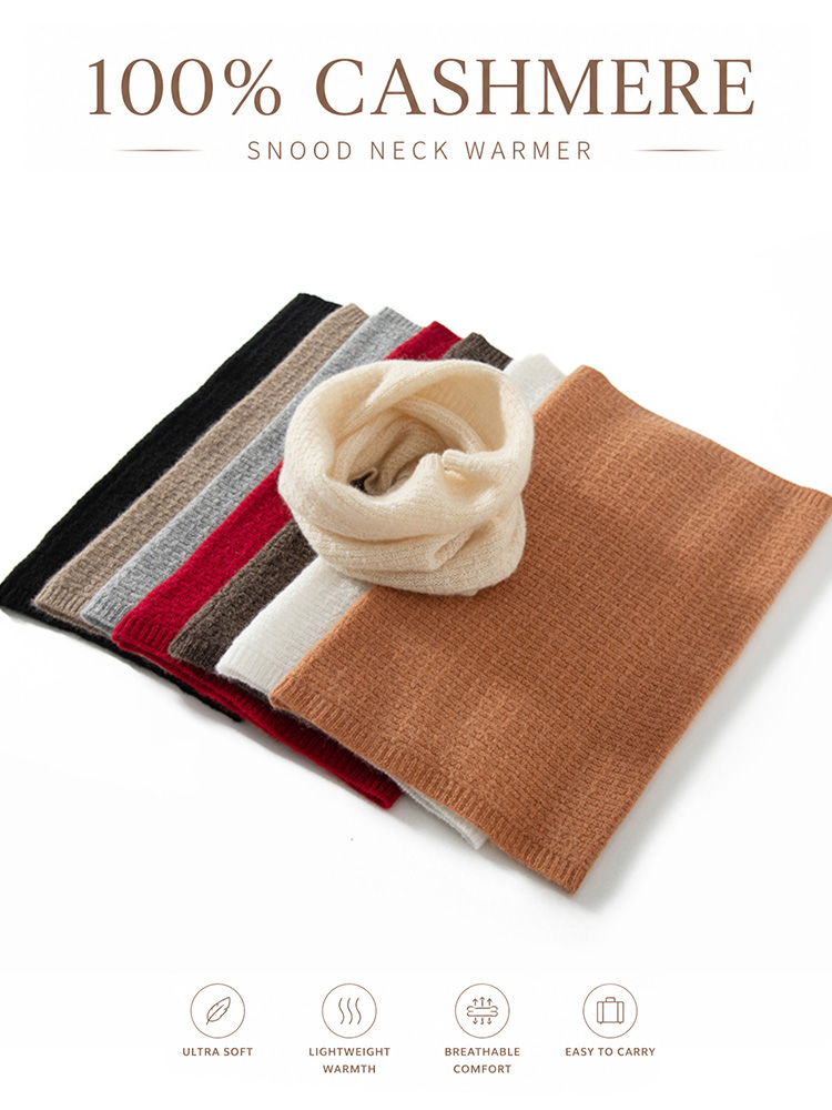 Infinity Scarf Knit - Cache-cou 100% Cachemire Pur Tricoté Gaufré