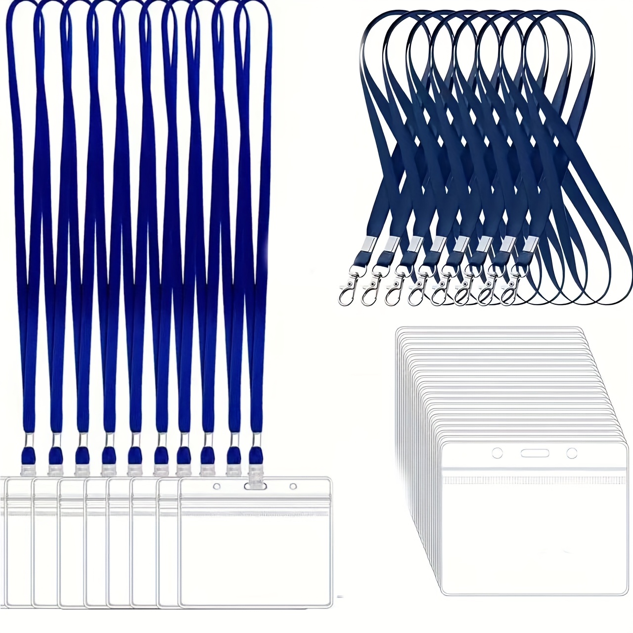 Lanyard Badge Holder - 10 ensembles de porte-cartes d'identité en