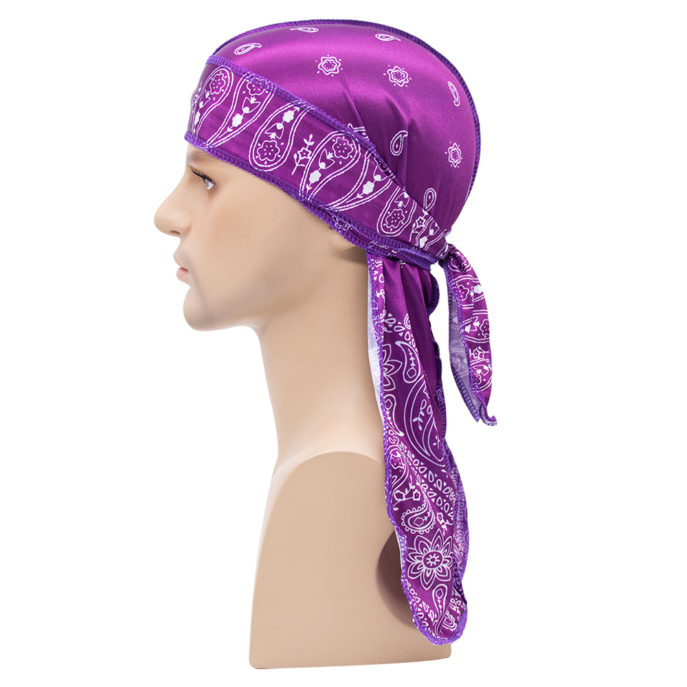Bandana Doo Rag - Foulard long et soyeux unisexe musulman,