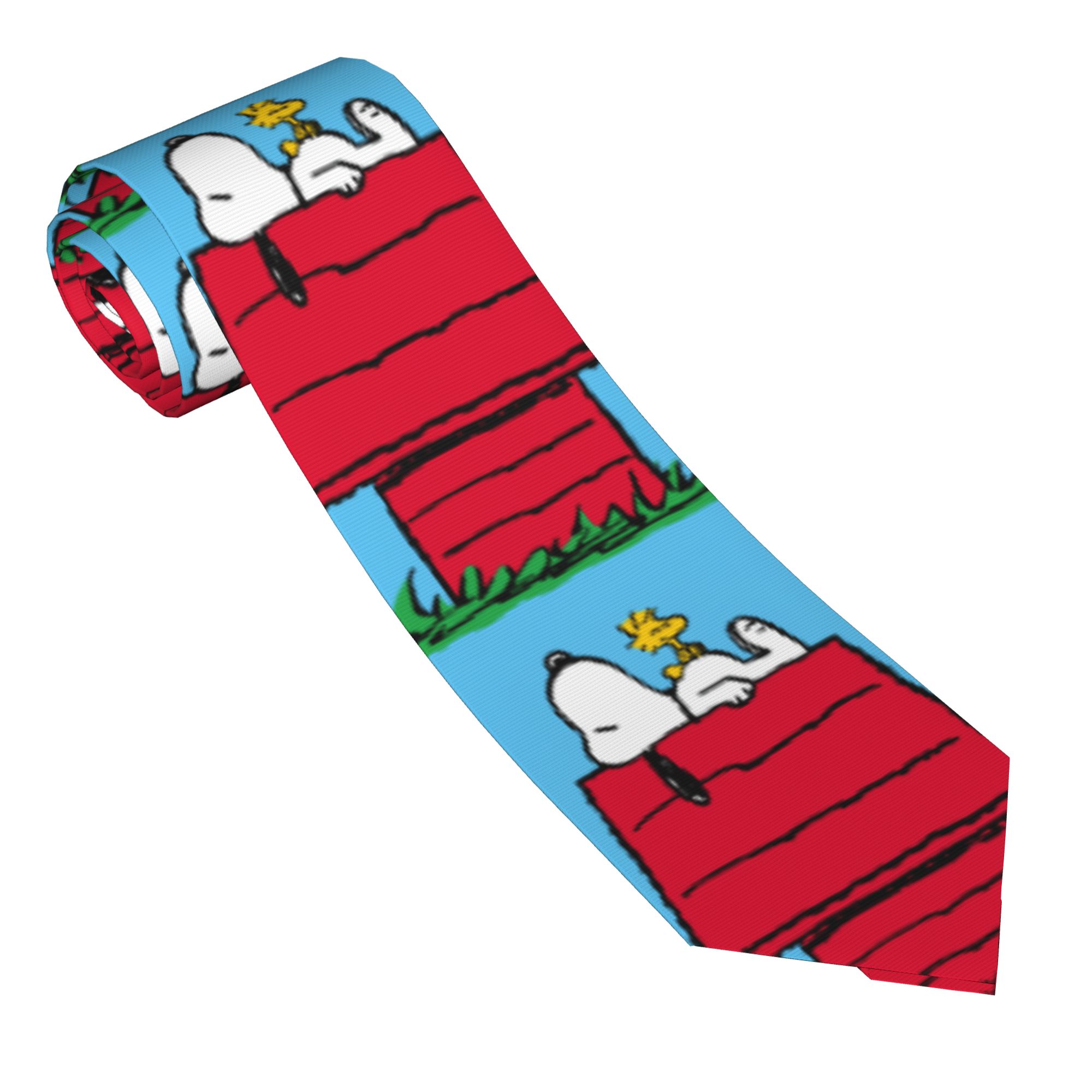 Skinny Tie Men - Cravates Snoopy Woodstock Doghouse unisexe en