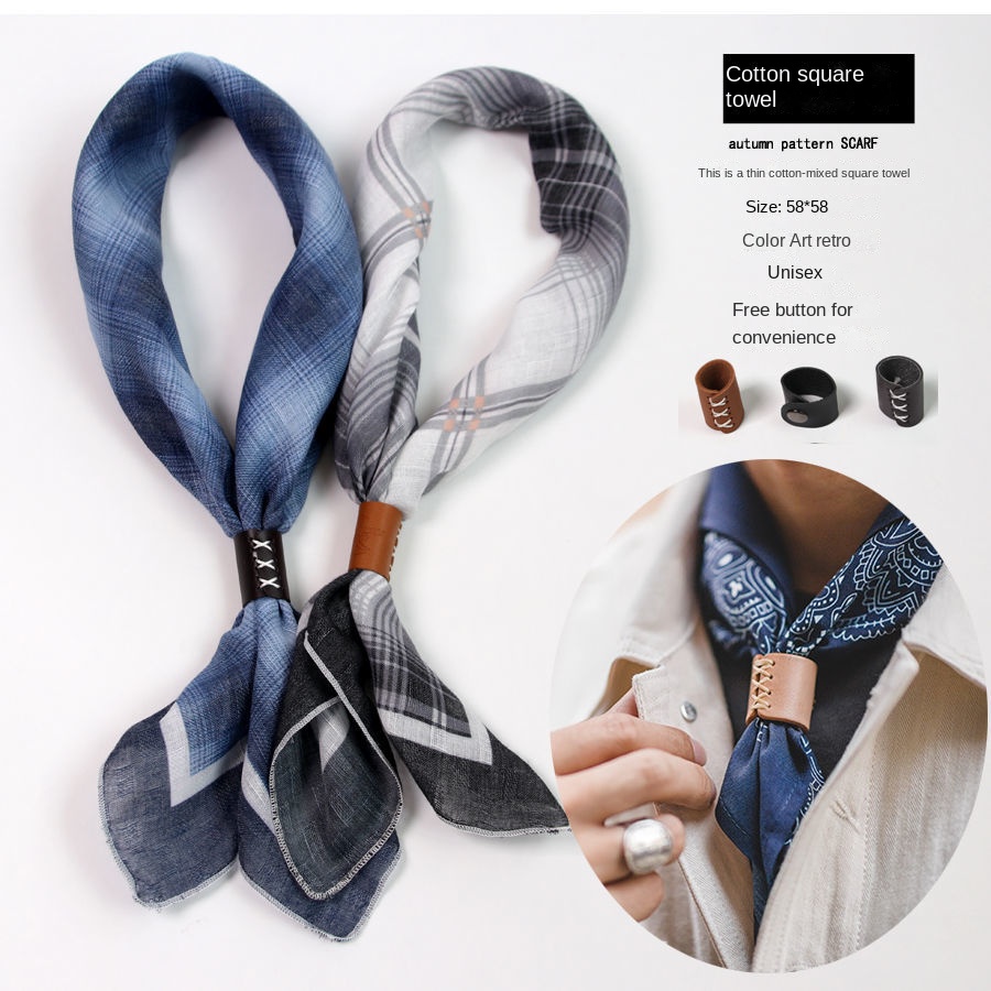 Bandana Cotton - Écharpe carrée pour hommes avec boutons