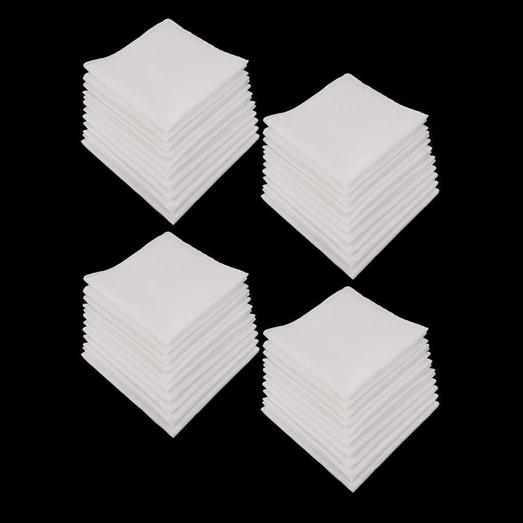 Handkerchief Cotton Men - Mouchoirs blancs en coton uni pour