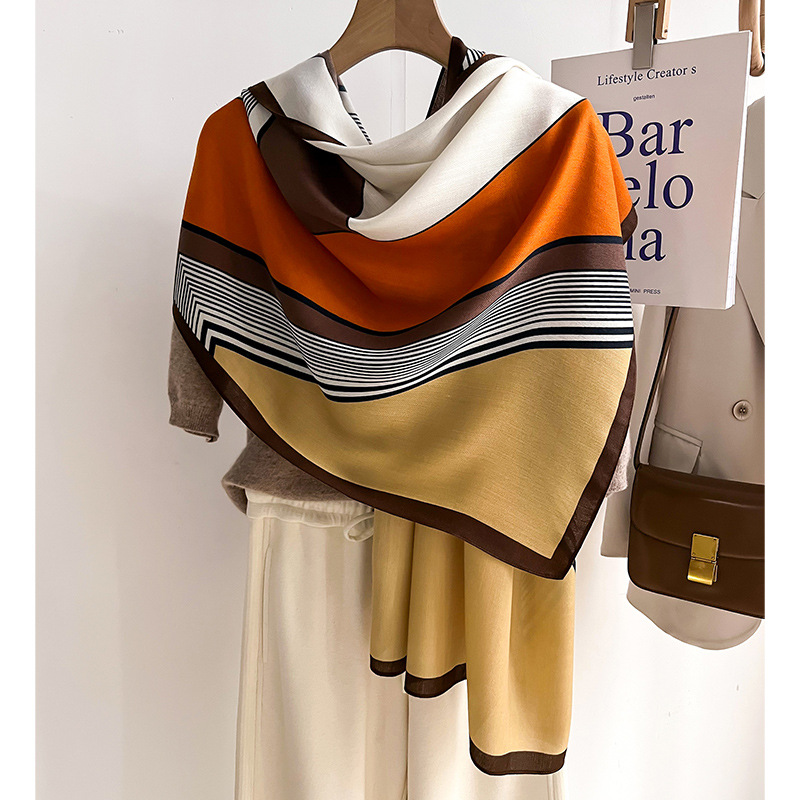 Pashmina Wrap Large - Marque de luxe écharpe laine coton