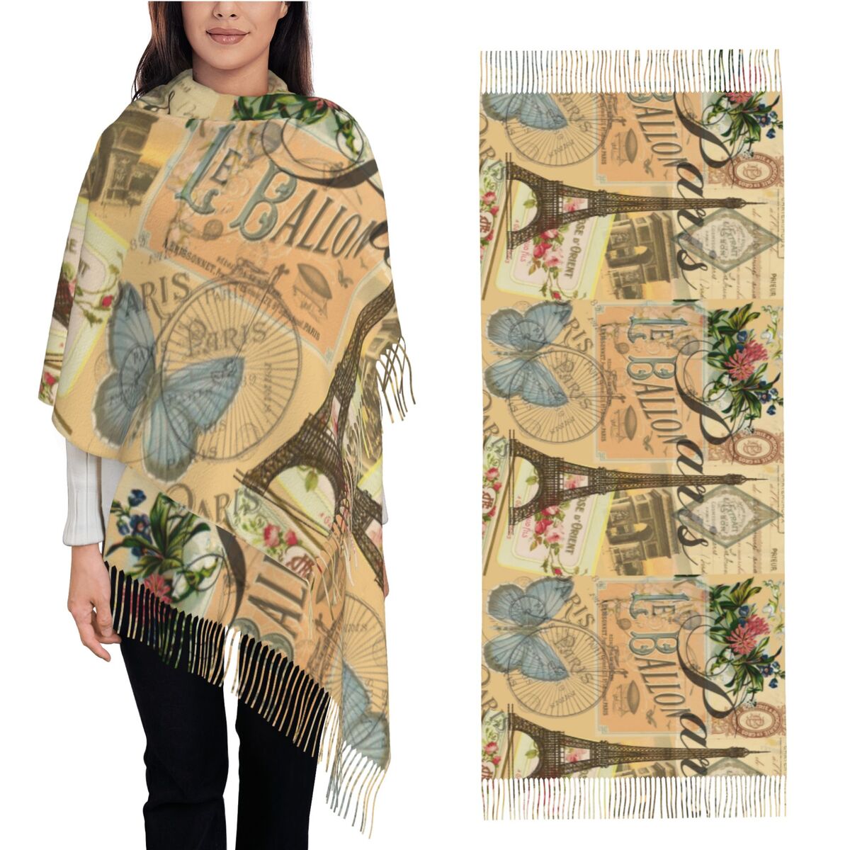 Pashmina Wrap Large - Châle Wrap femmes hiver grande longue