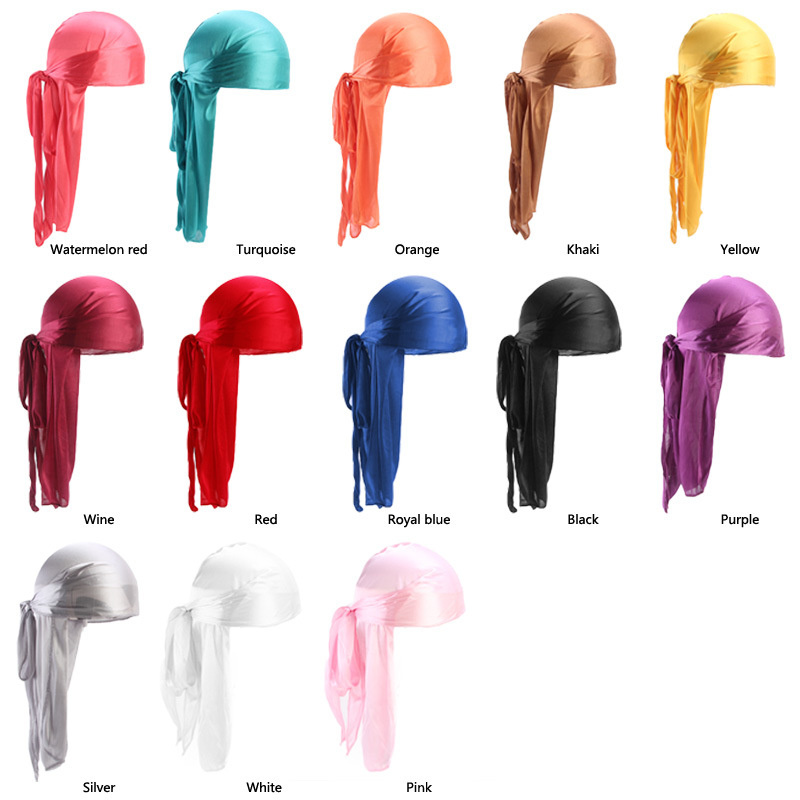 Bandana Doo Rag - Hommes soyeux Durags Bandanas Turban chapeau