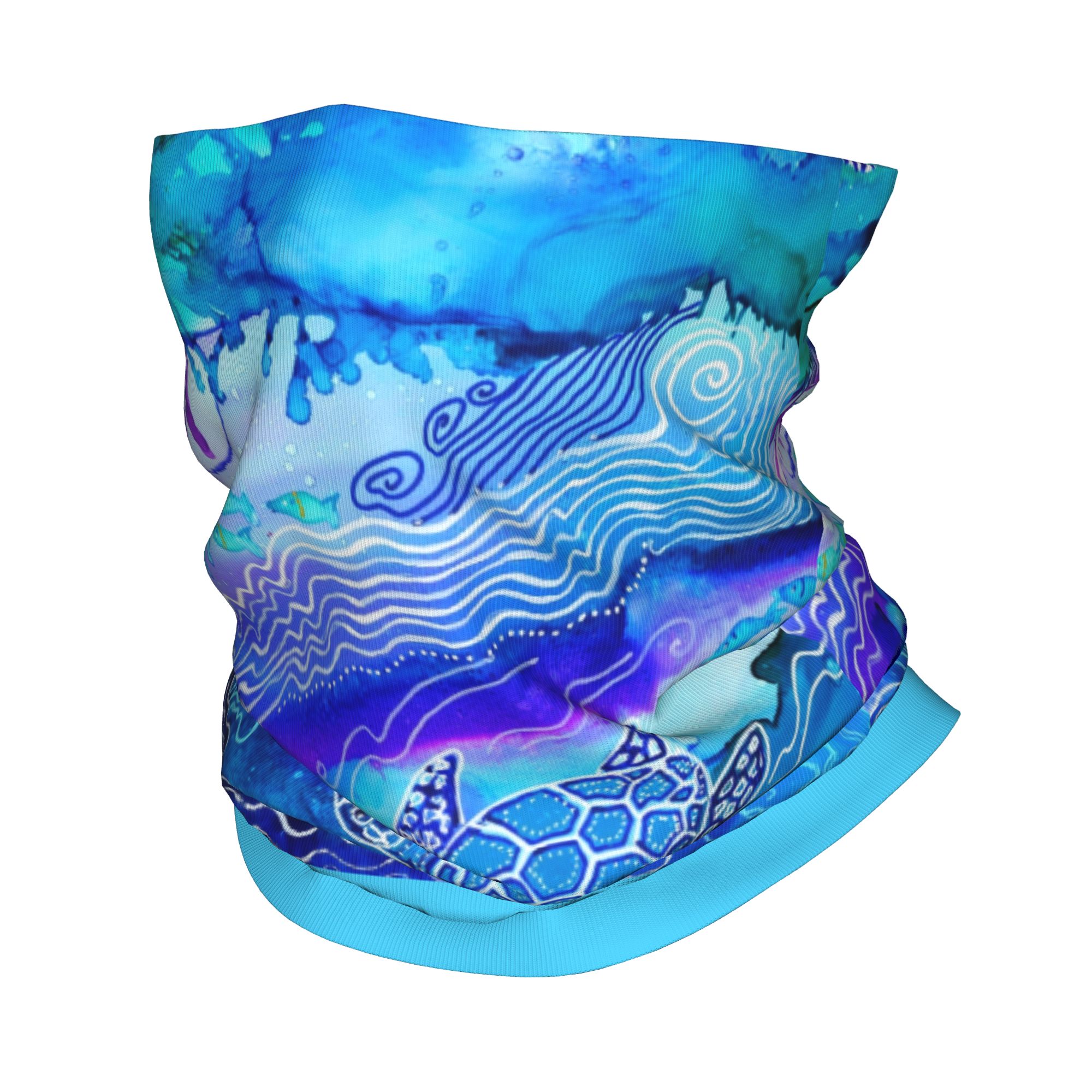 Neck Warmer Tube - Cache-cou tubulaire personnalisé motif tortue marine