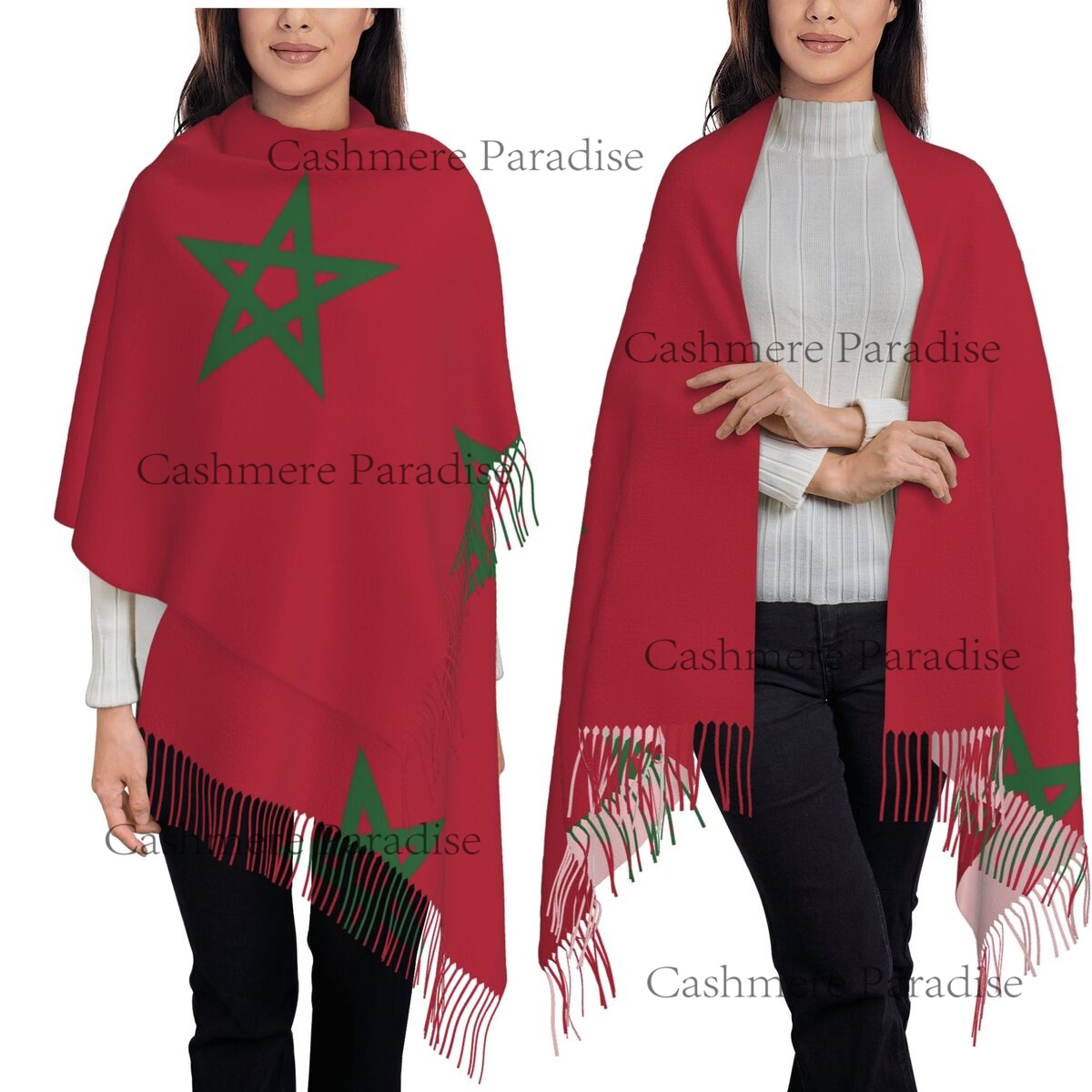 Infinity Scarf Knit - Maroc drapeau femmes chaud hiver infini