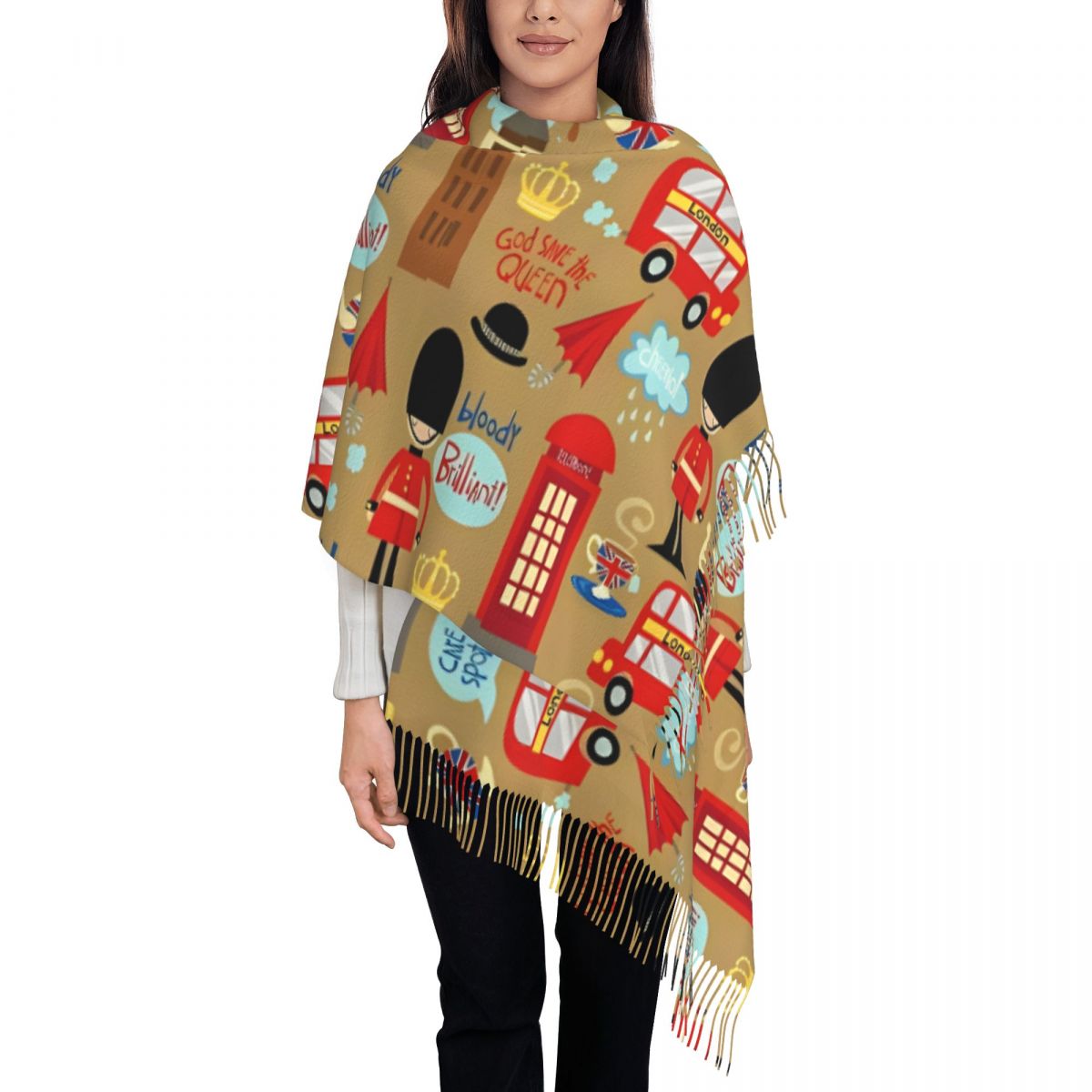 Pashmina Wrap Large - Écharpe de Londres enchantée pour femme,
