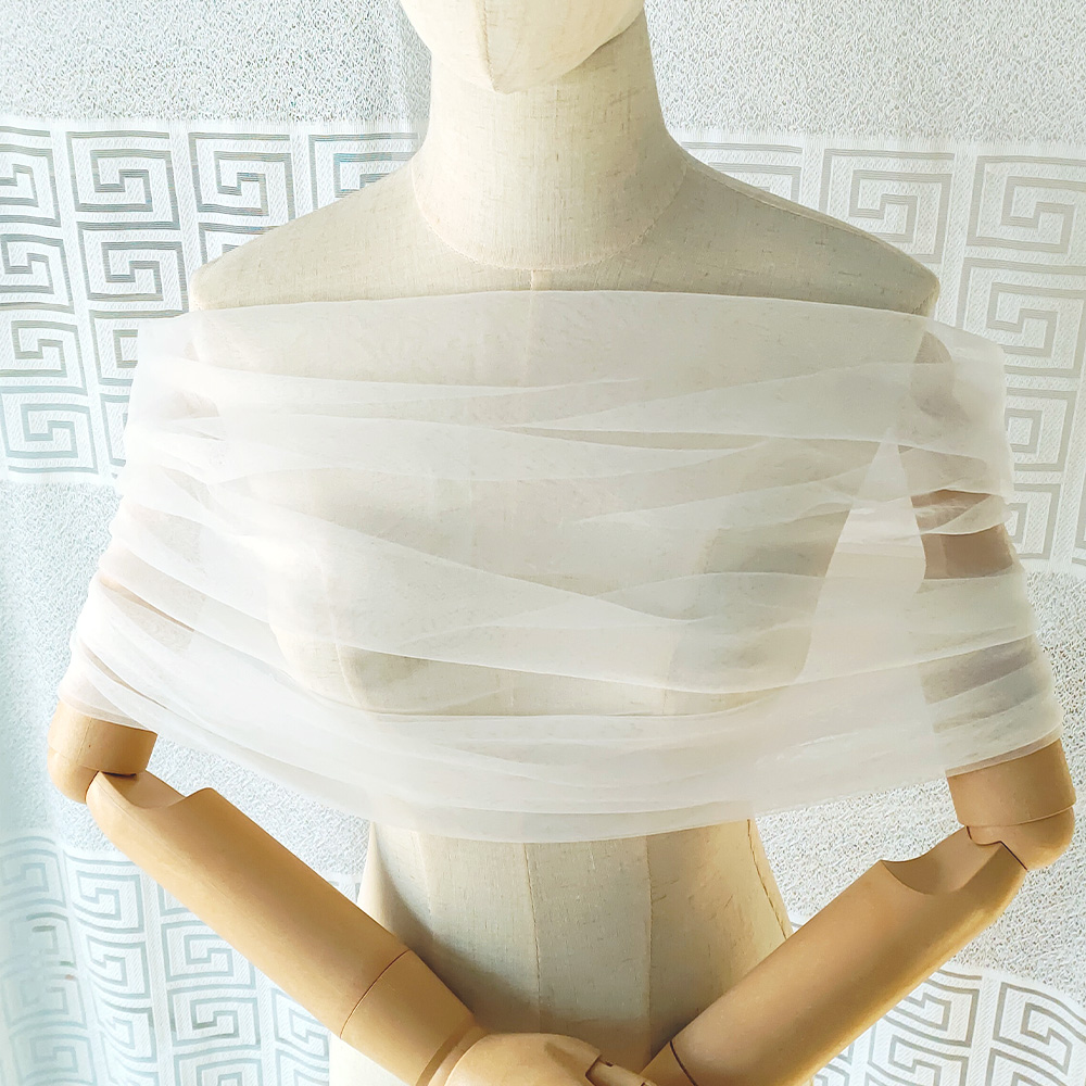 Stole Wedding Shawl - Femmes plissé Tulle Sheer Wrap mariage