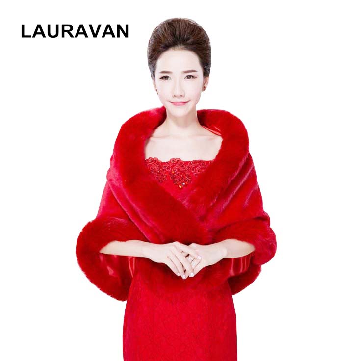 Stole Wedding Shawl - Écharpes de mariée rouges en fausse