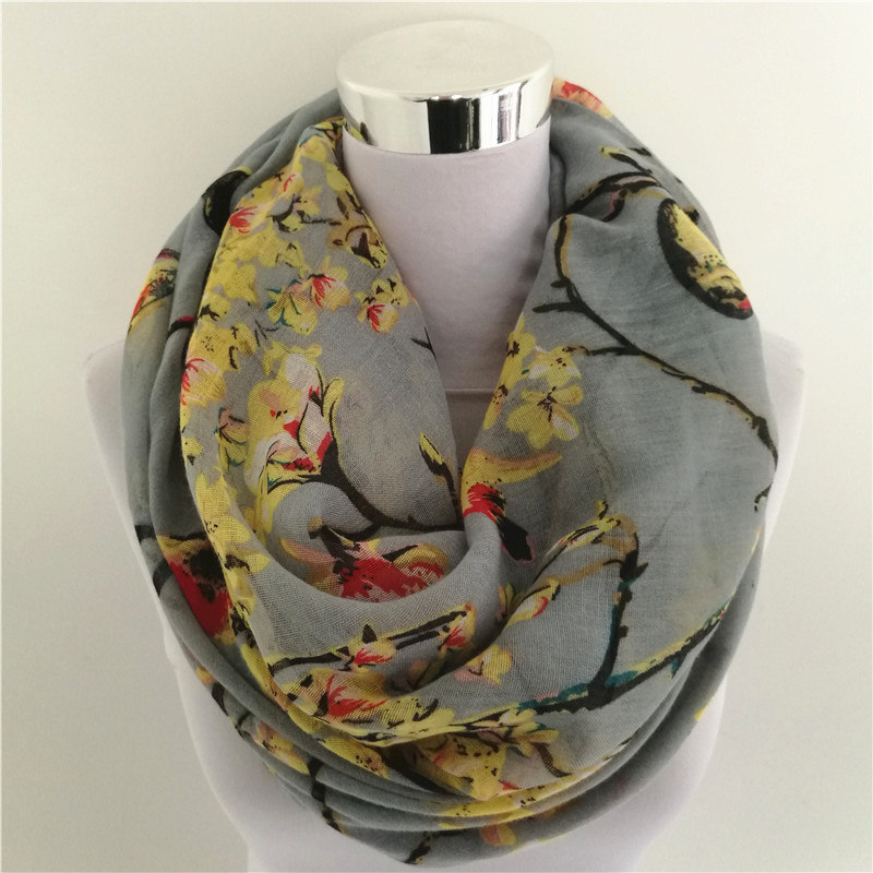 Nouveau pie oiseau imprimé Vis - Infinity Scarf Knit avis et prix