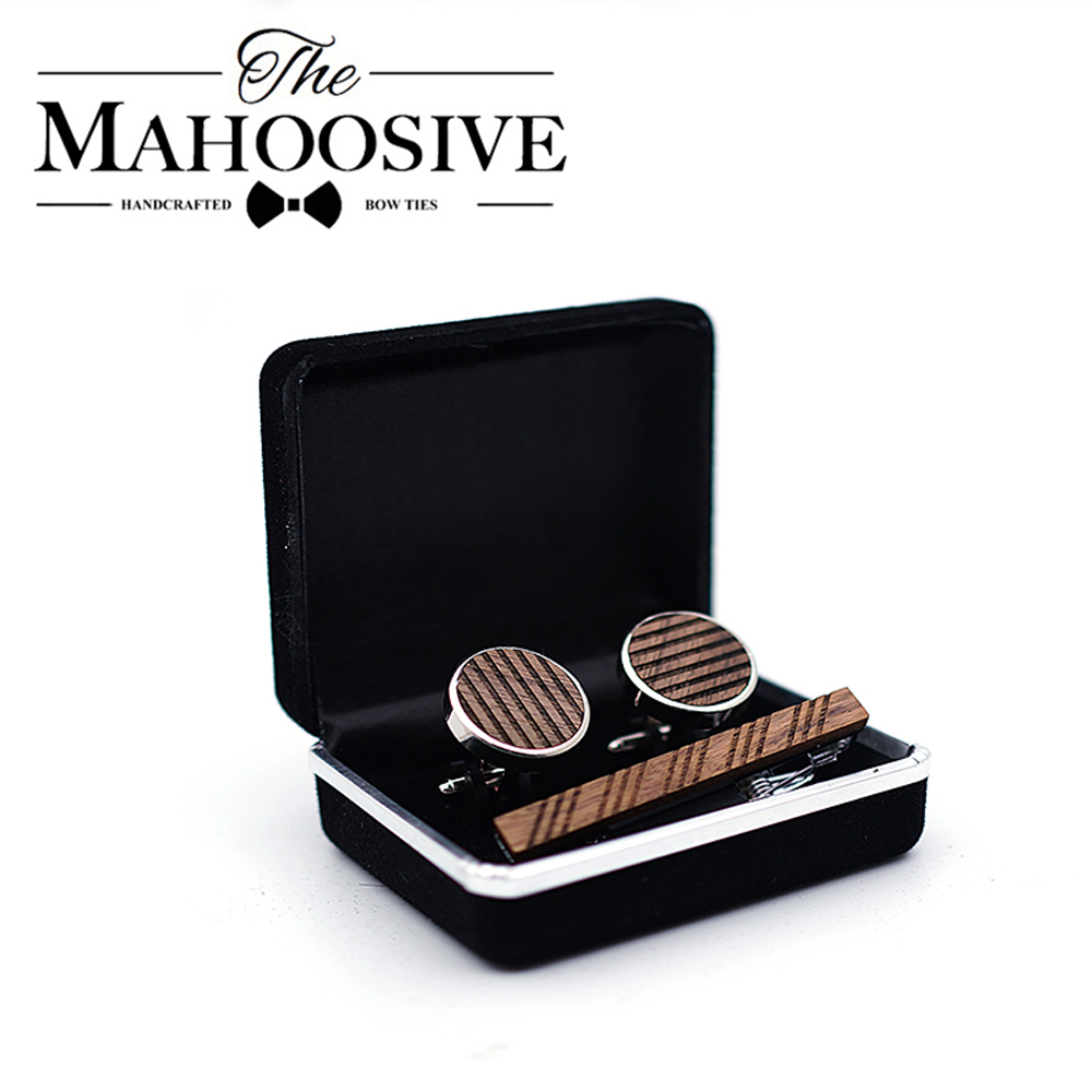 Boutons de manchette en bois d - Tie Bar Set Gift avis et prix