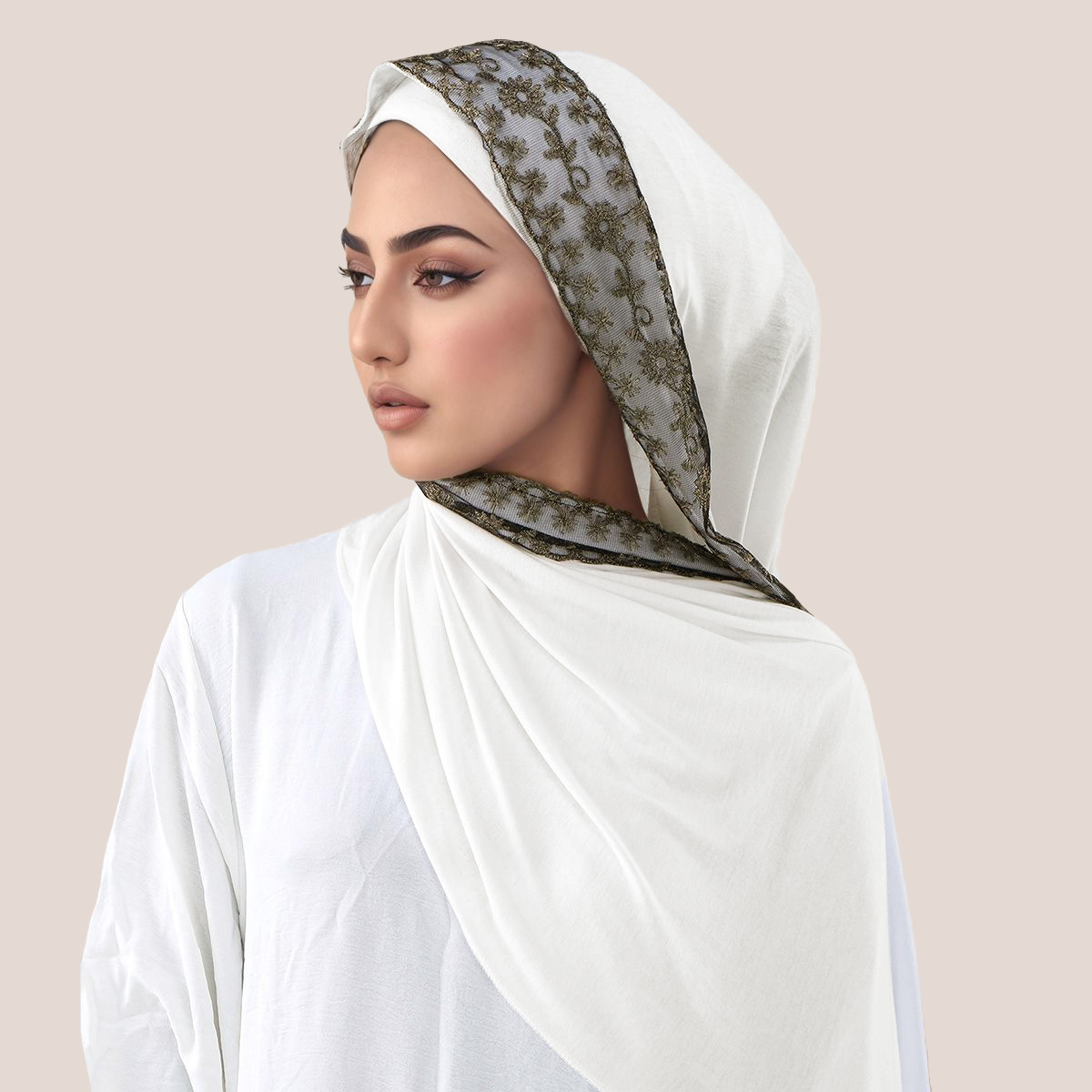 Dentelle broderie coton Jersey - Head Wrap Turban avis et prix