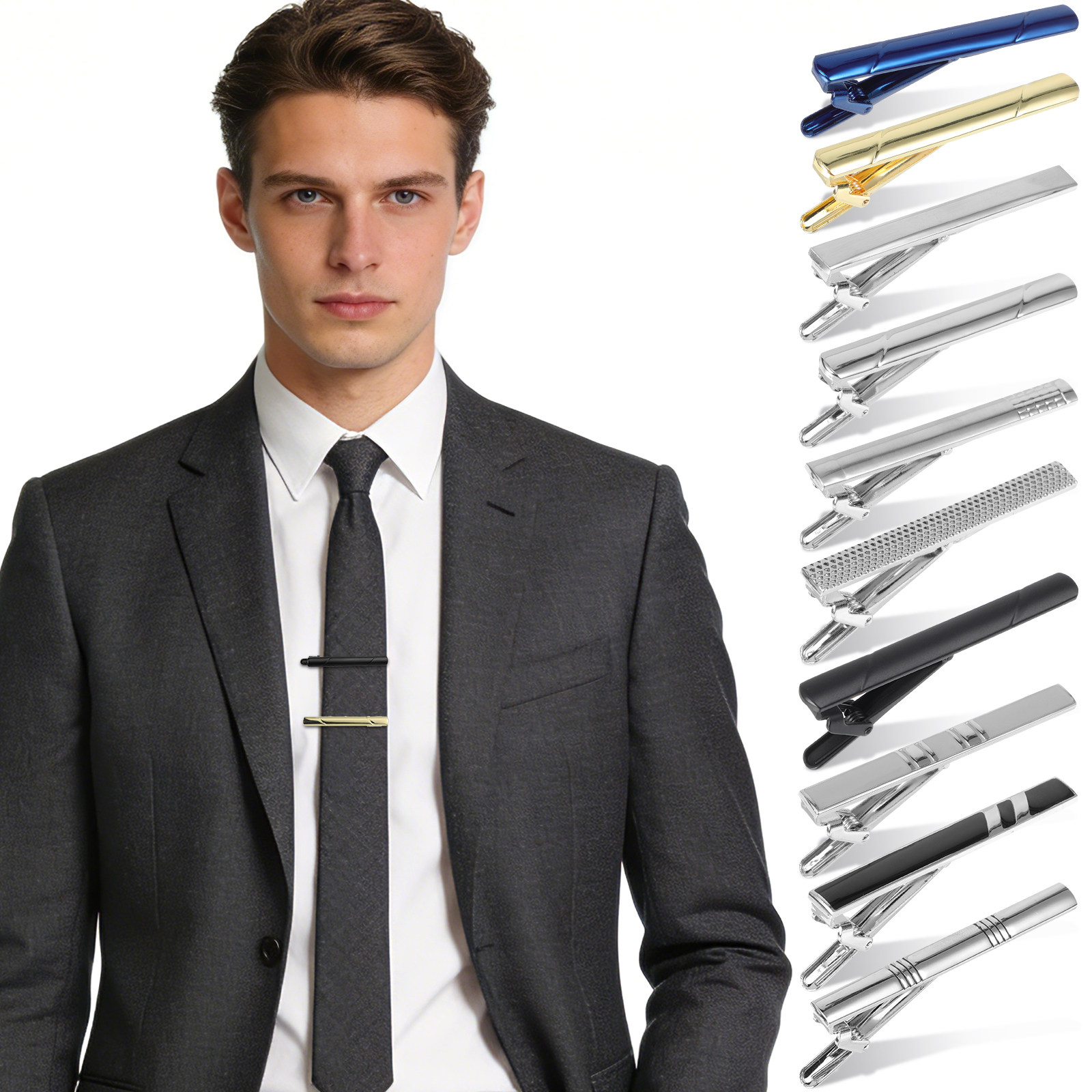 Lot de 10 pinces à cravate élé - Tie Bar Set Gift avis et prix
