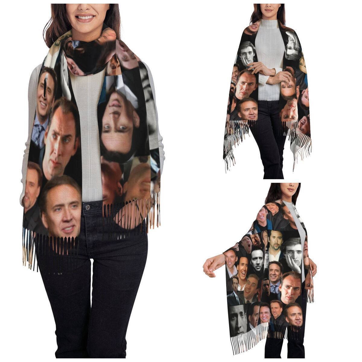 Nicolas Cage Colllage châle en - Pashmina Wrap Large avis et prix