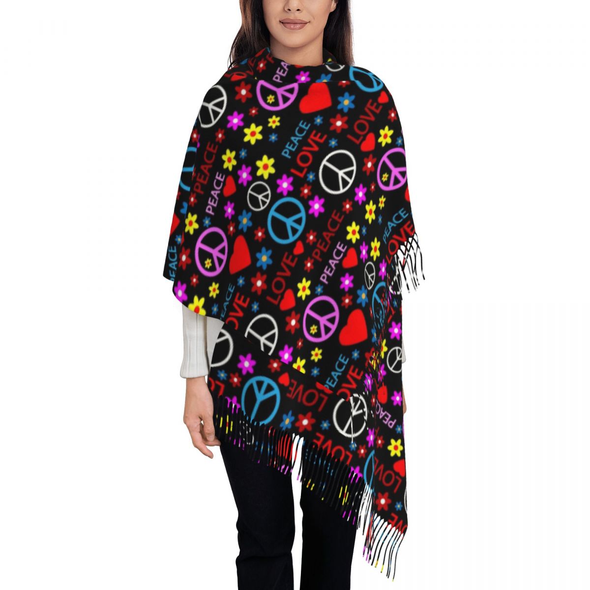 Écharpe à motif d'amour Foral  - Pashmina Wrap Large avis et prix