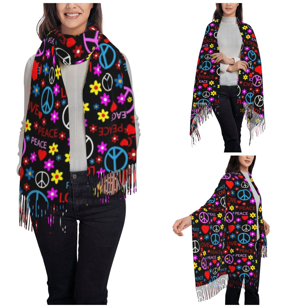 Écharpe à motif d'amour Foral  - Pashmina Wrap Large avis et prix