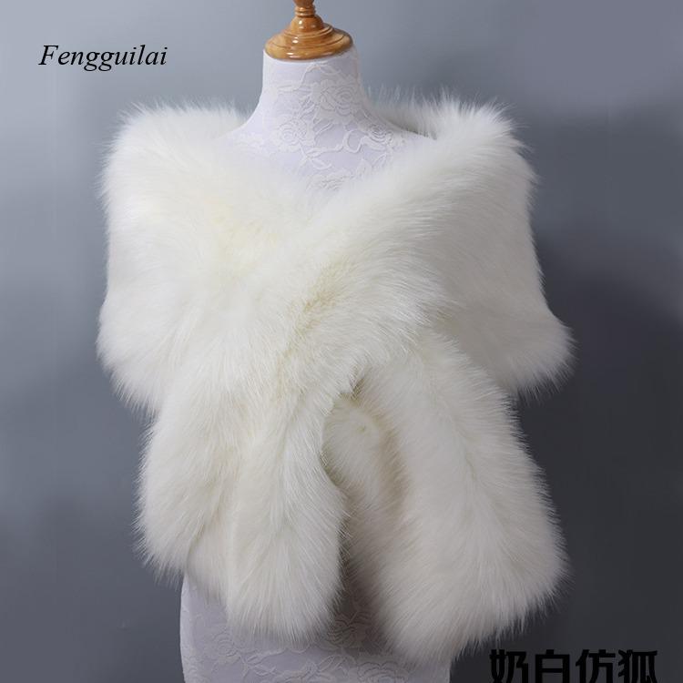 Châle en fausse fourrure blanc - Stole Wedding Shawl avis et prix