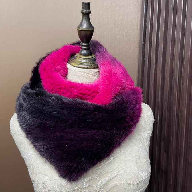 Écharpe en fourrure de vison v - Infinity Scarf Knit avis et prix
