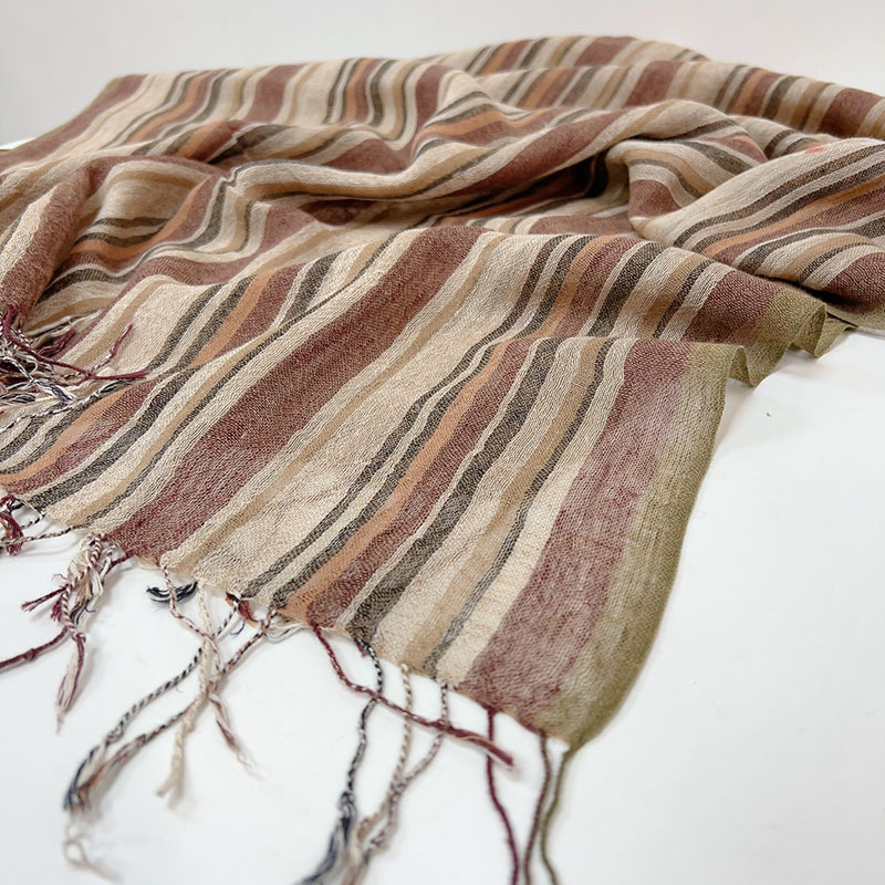 Écharpe marron rayée en coton  - Bandana Cotton avis et prix