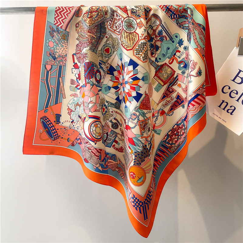 Nouveau Foulard Carré en Soie  - Silk Tie Striped avis et prix