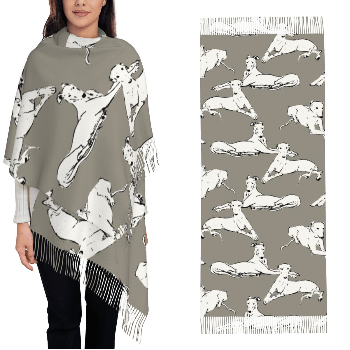 Écharpe Whippet lévrier relaxa - Pashmina Wrap Large avis et prix