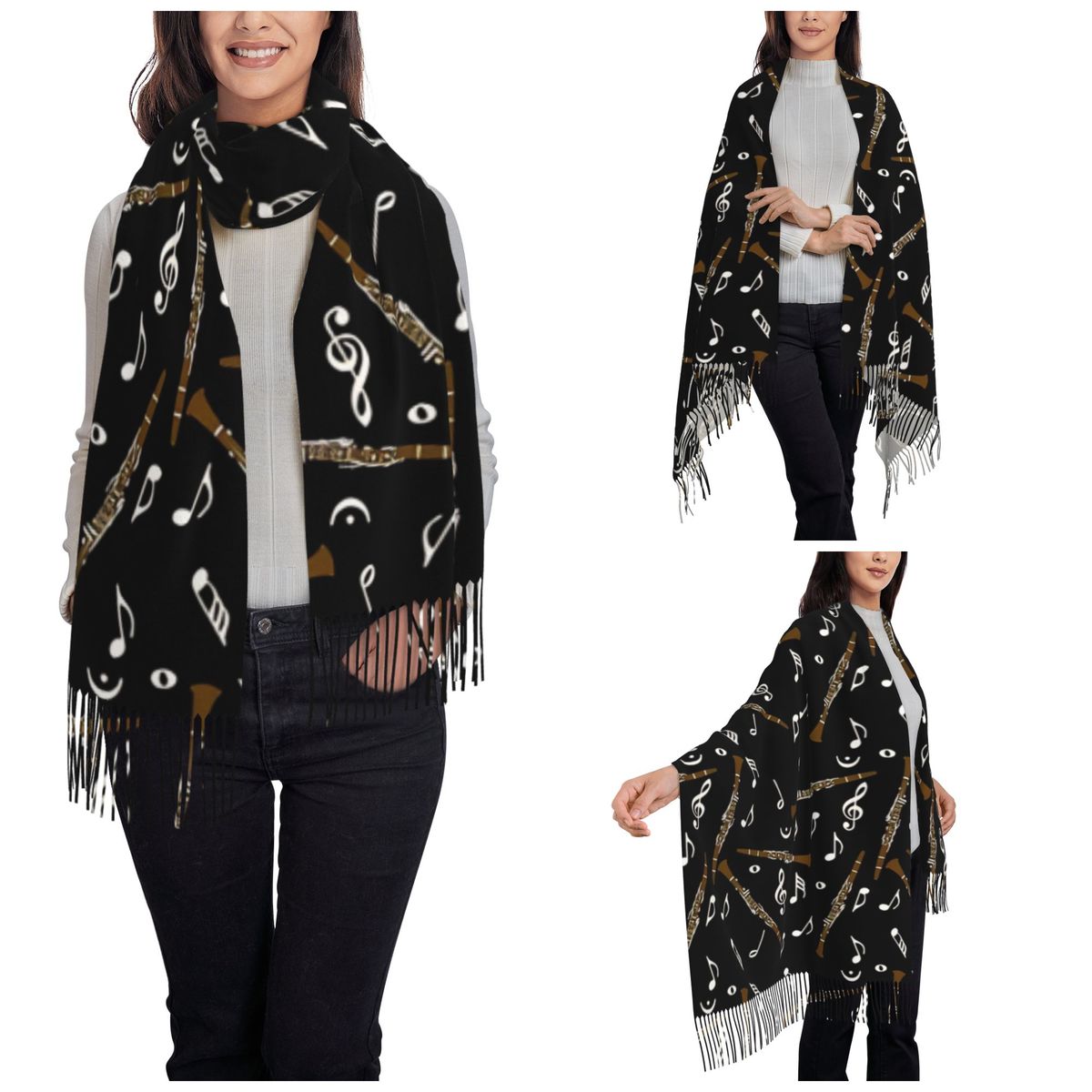 Écharpe pour femmes avec gland - Pashmina Wrap Large avis et prix