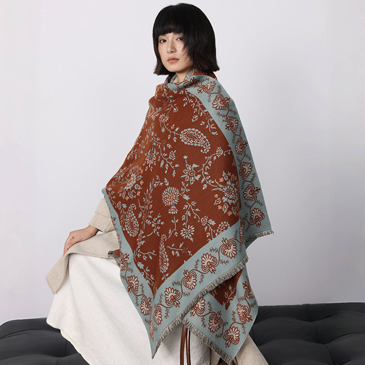 Luxe hiver Imitation cachemire - Woven Scarf Blanket avis et prix