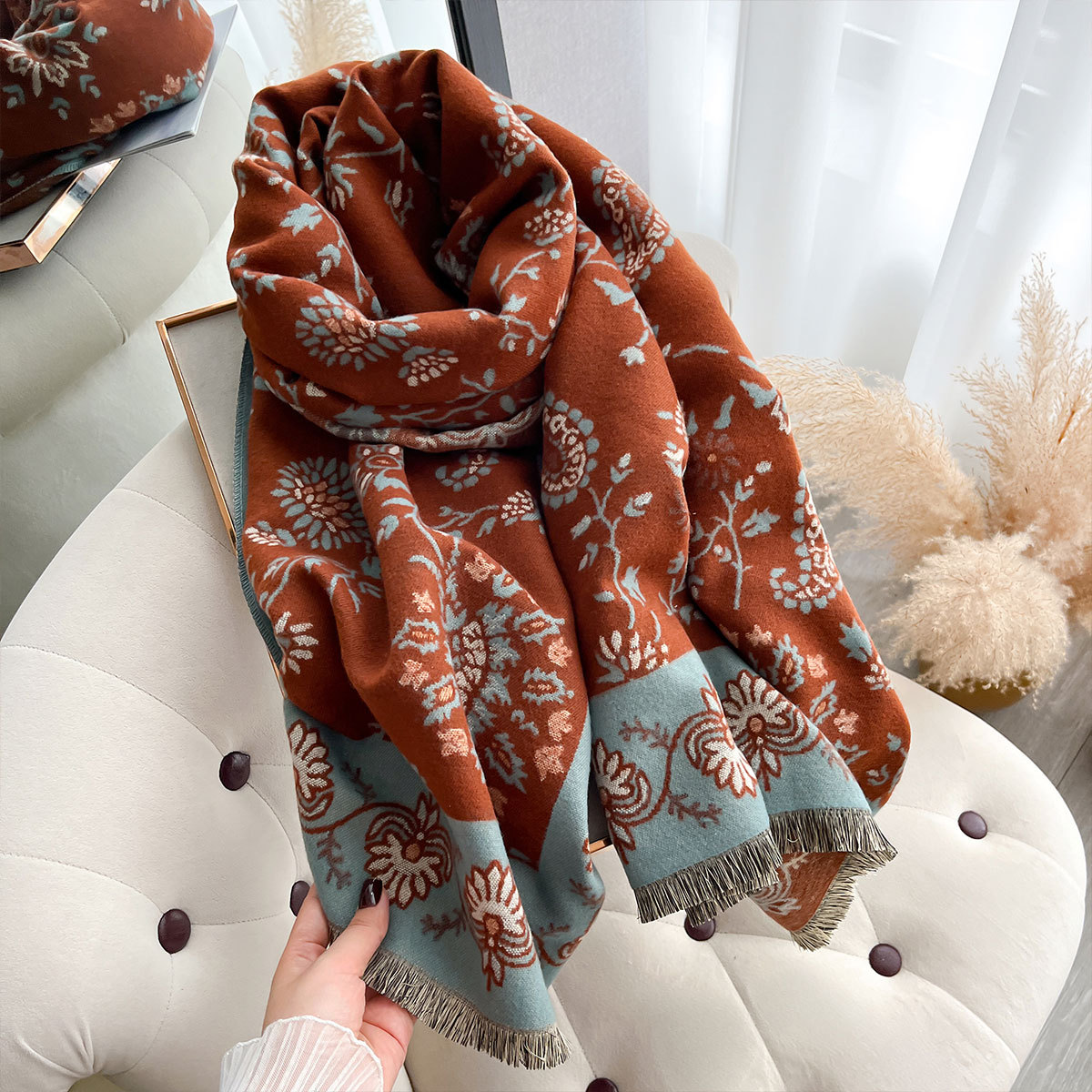 Luxe hiver Imitation cachemire - Woven Scarf Blanket avis et prix