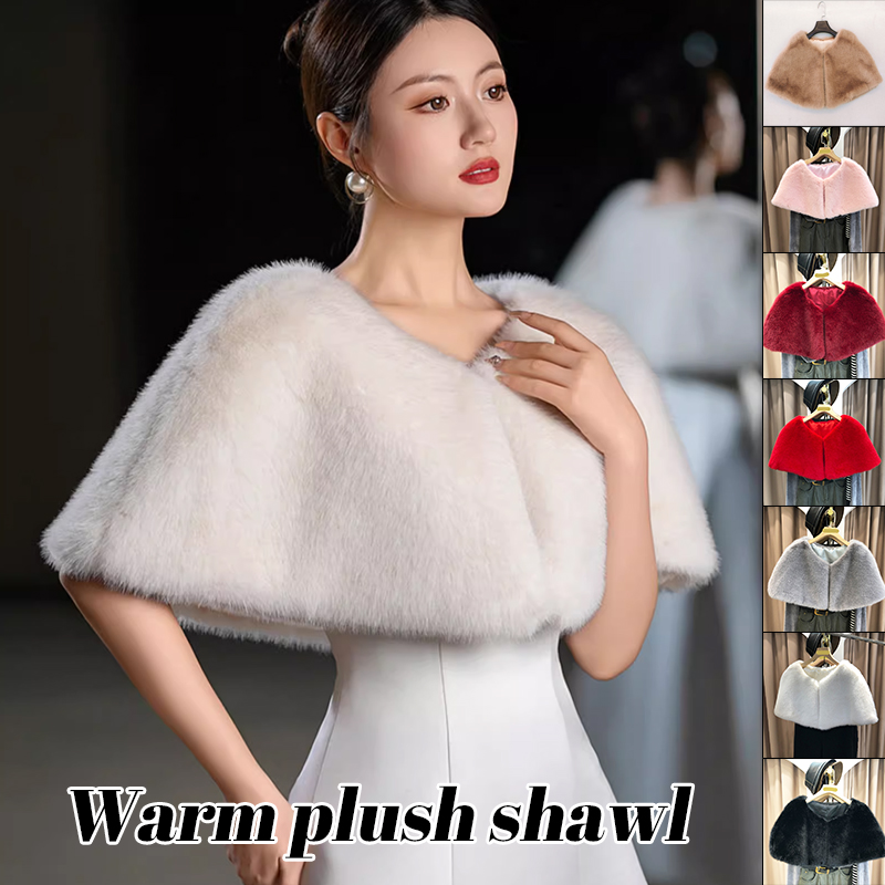 Femmes hiver fausse fourrure c - Stole Wedding Shawl avis et prix