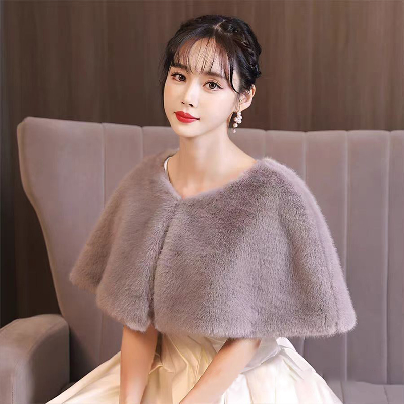 Femmes hiver fausse fourrure c - Stole Wedding Shawl avis et prix