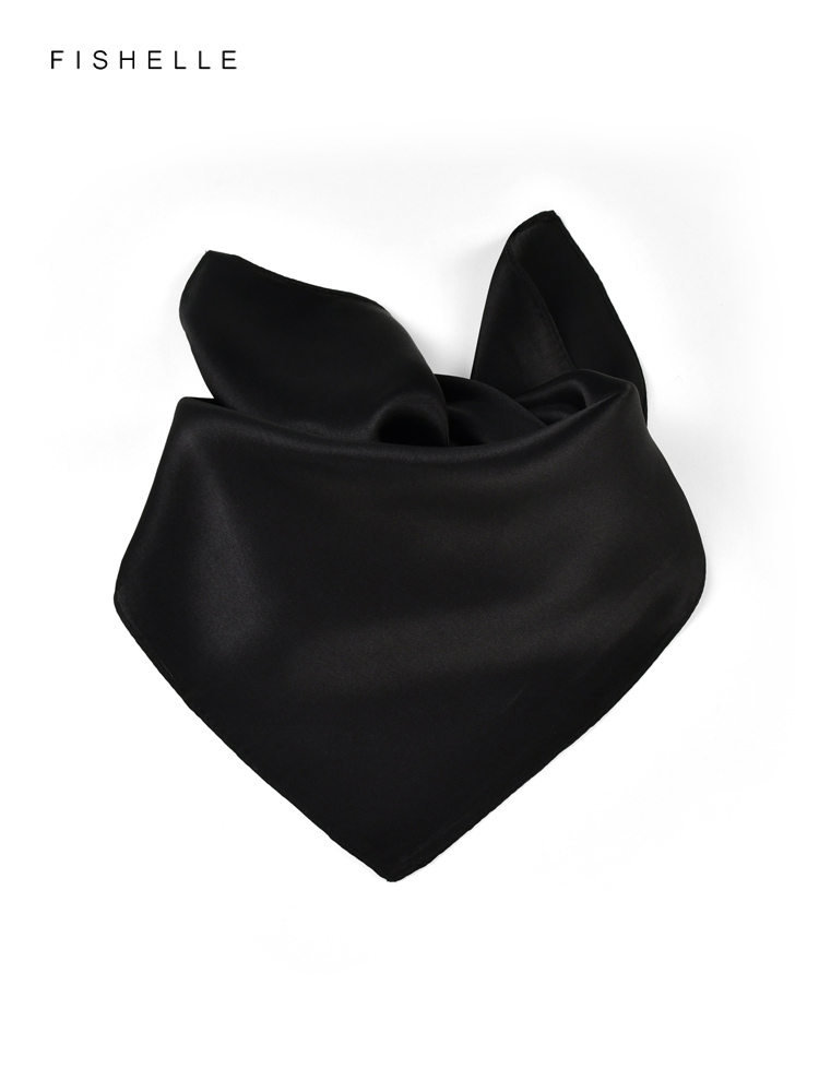 Couleur unie noir pure soie éc - Scarf Silk Square avis et prix