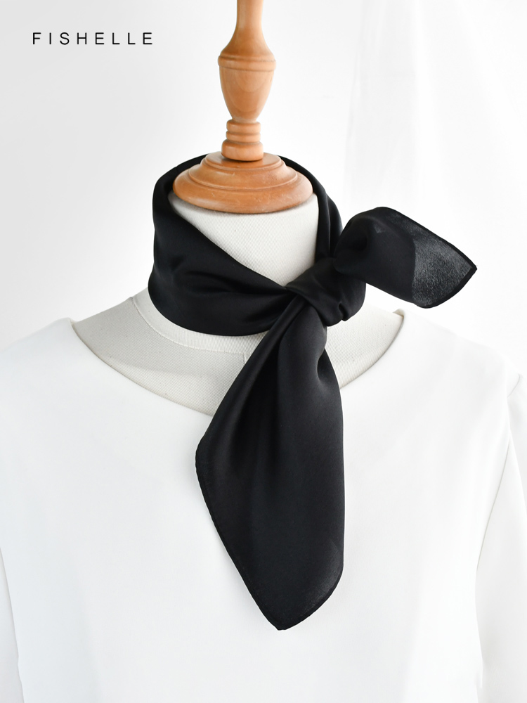 Couleur unie noir pure soie éc - Scarf Silk Square avis et prix