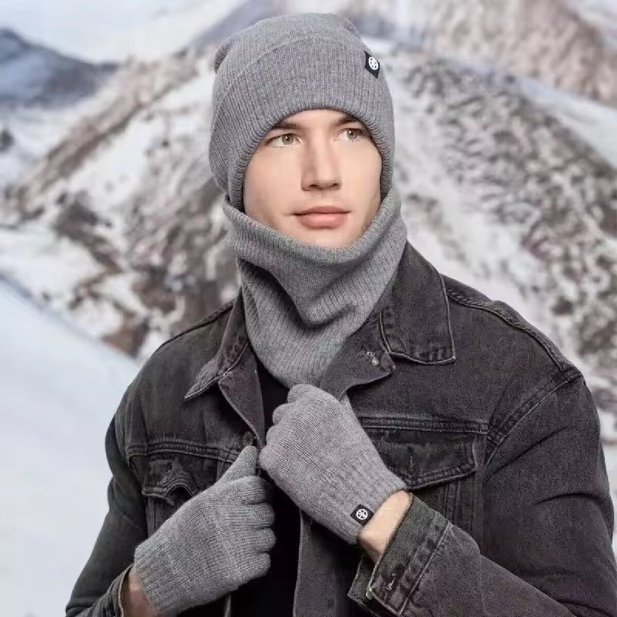 3 pièces hiver bonnet chapeau  - Muffler Men Wool avis et prix