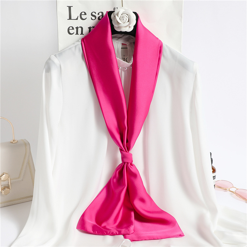 Écharpe longue en soie unie ro - Ascot Neck Scarf avis et prix