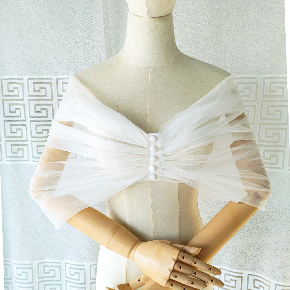 Femmes plissé Tulle Sheer Wrap - Stole Wedding Shawl avis et prix