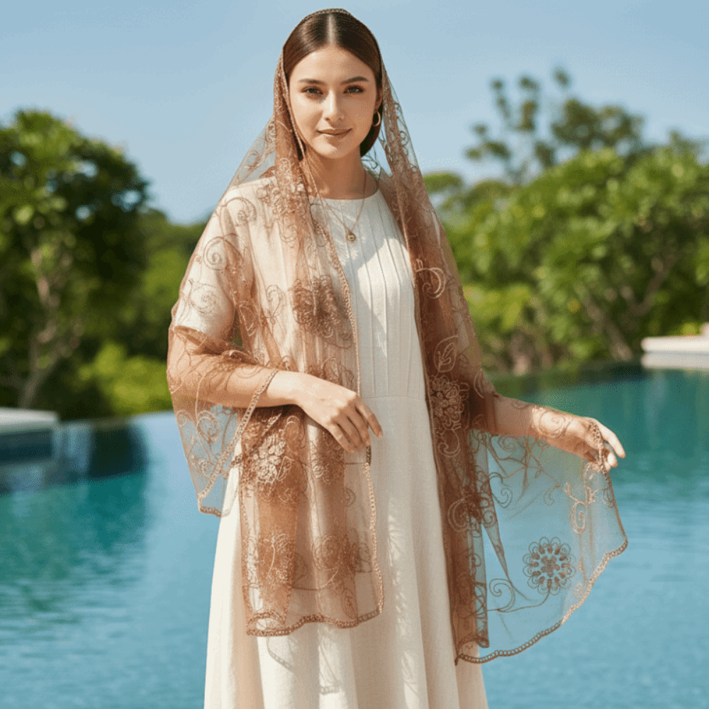 Écharpe en dentelle brodée flo - Stole Wedding Shawl avis et prix
